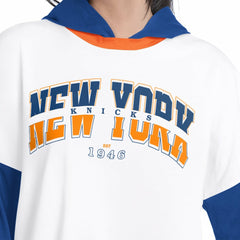 NBA - New York Knicks G-III 4Her by Carl Banks Women's Key Player Oversized Hooded Long Sleeve T-Shirt - White/Royal