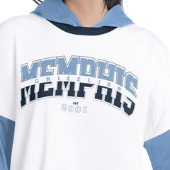 NBA - Memphis Grizzlies G-III 4Her by Carl Banks Women's Key Player Oversized Hooded Long Sleeve T-Shirt - White/Blue