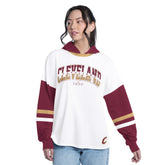 NBA - Cleveland Cavaliers G-III 4Her by Carl Banks Women's Key Player Oversized Hooded Long Sleeve T-Shirt - White/Wine