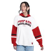 NBA - Chicago Bulls G-III 4Her by Carl Banks Women's Key Player Oversized Hooded Long Sleeve T-Shirt - White/Red