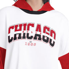 NBA - Chicago Bulls G-III 4Her by Carl Banks Women's Key Player Oversized Hooded Long Sleeve T-Shirt - White/Red