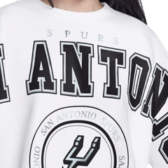 NBA - San Antonio Spurs G-III 4Her by Carl Banks Women's Bleachers Cropped French Terry Sweatshirt - White