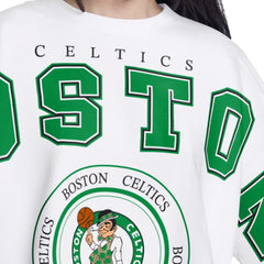 NBA - Boston Celtics G-III 4Her by Carl Banks Women's Bleachers Cropped French Terry Sweatshirt - White
