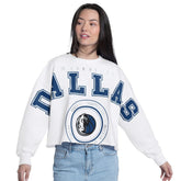NBA - Dallas Mavericks G-III 4Her by Carl Banks Women's Bleachers Cropped French Terry Sweatshirt - White