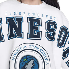NBA - Minnesota Timberwolves G-III 4Her by Carl Banks Women's Bleachers Cropped French Terry Sweatshirt - White
