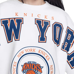 NBA - New York Knicks G-III 4Her by Carl Banks Women's Bleachers Cropped French Terry Sweatshirt - White