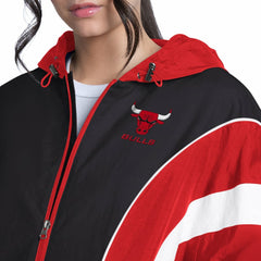 NBA - Chicago Bulls G-III 4Her by Carl Banks Women's Quarterback Lightweight Oversized Full-Zip Jacket - Red/Black