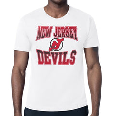 New Jersey Devils - Starter Comic Style Team Graphic T-Shirt White
