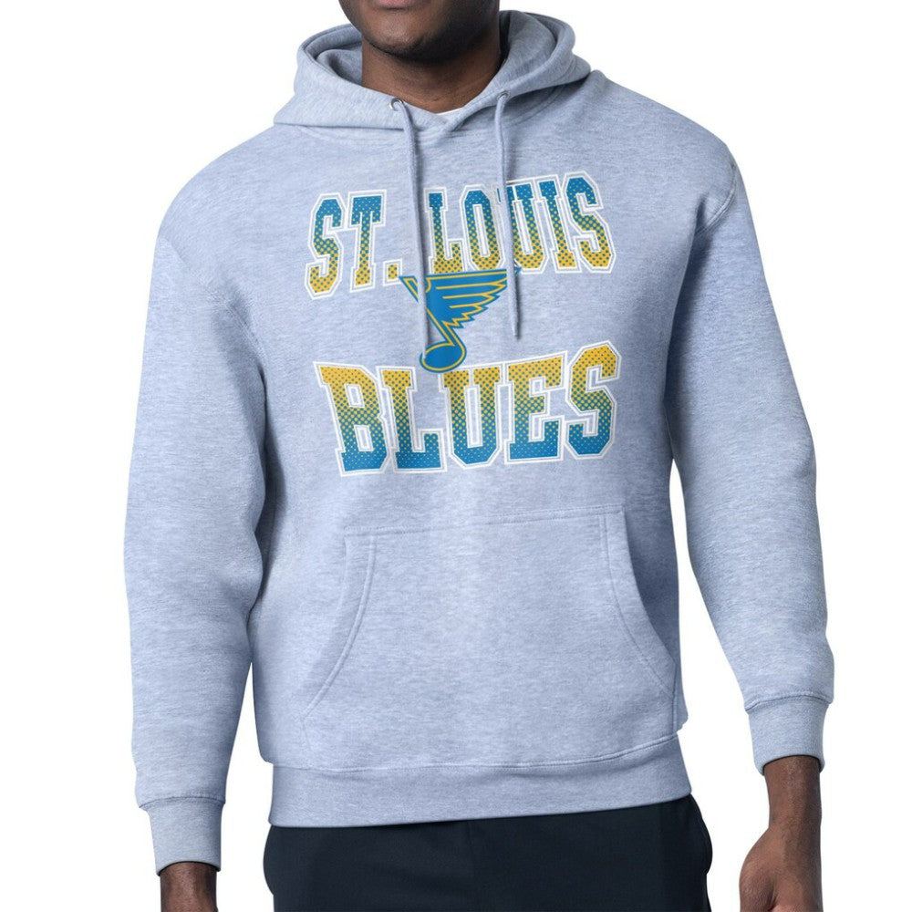St. Louis Blues - Starter Comic Style Team Graphic Hoodie Gray