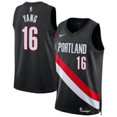 Nike - Yang Hansen Portland Trail Blazers Unisex Swingman Jersey - Icon Edition - Black