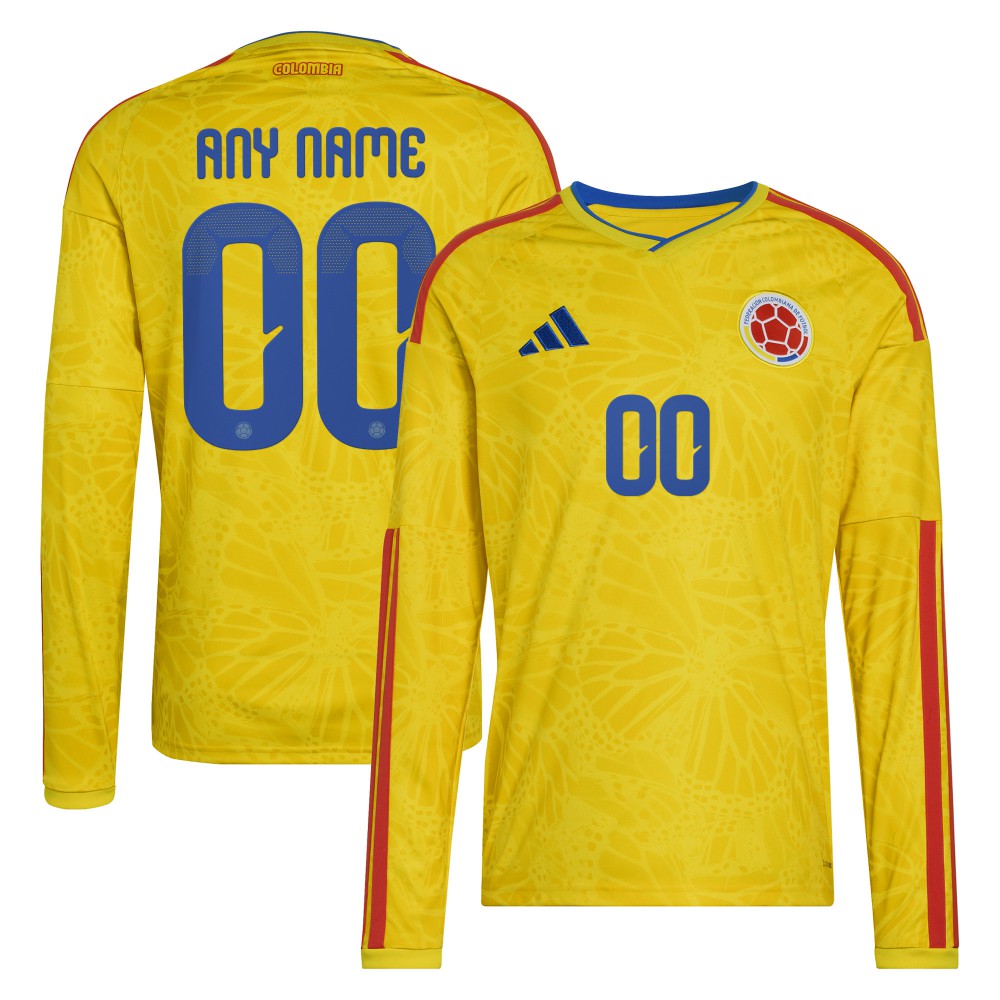 Adidas Colombia National Team FIFA x World Cup 2026 Home Replica Long Sleeve Custom Jerseys - Yellow