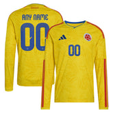 Adidas Colombia National Team FIFA x World Cup 2026 Home Replica Long Sleeve Custom Jerseys - Yellow