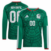 Adidas Mexico National Team 2026 Home Replica Long Sleeve Custom Jerseys - Green