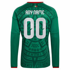 Adidas Mexico National Team 2026 Home Replica Long Sleeve Custom Jerseys - Green