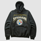 Pittsburgh Steelers 90s Hooded Pullover Sweatshirt Black Vintage - Fanatics