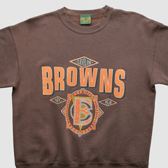 Cleveland Browns Home Team Advantage 90s Sweatshirt Brown Vintage - Fanatics