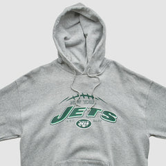 New York Jets NFL 2000s Hooded Pullover Sweatshirt Heather Gray Vintage - Fanatics