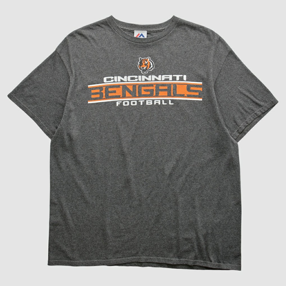 Cincinnati Bengals Majestic 2010s T-shirt Dark Heather Gray Vintage - Fanatics