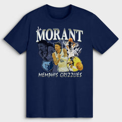 NBA - Ja Morant Memphis Grizzlies Player Collage T-Shirt - Navy