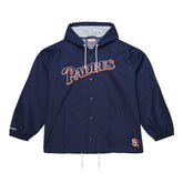 San Diego Padres Mitchell & Ness Full-Snap Hooded Coaches Jacket Lifestyle