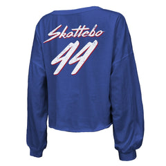 Cam Skattebo New York Giants Majestic Threads Women's Script Name & Number Long Sleeve T-Shirt Royal - NFL