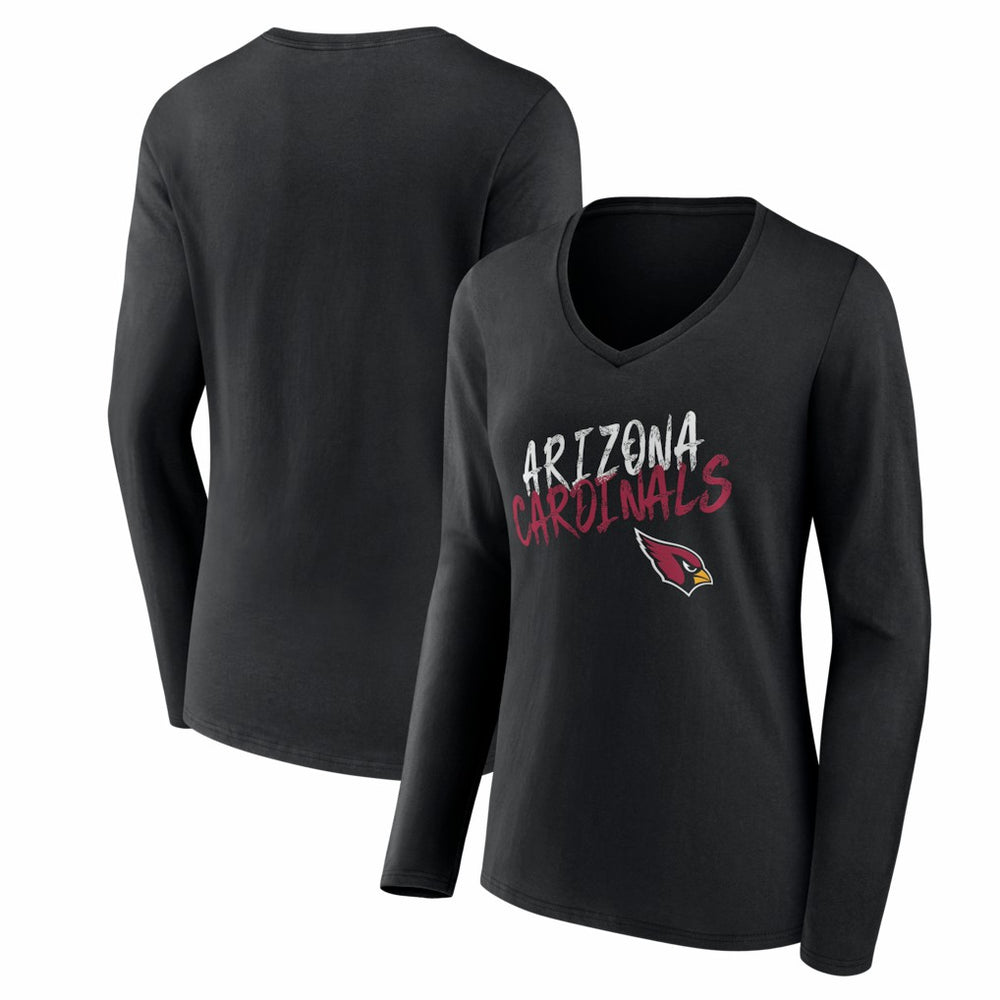 Arizona Cardinals Women's Hustle Long Sleeve V-Neck T-Shirt Black - NFL