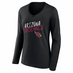Arizona Cardinals Women's Hustle Long Sleeve V-Neck T-Shirt Black - NFL