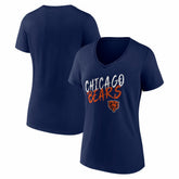 Chicago Bears Women's Hustle V-Neck T-Shirt Navy - NFL