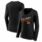 Cincinnati Bengals Women's Hustle Long Sleeve V-Neck T-Shirt Black - NFL
