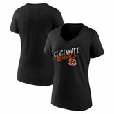 Cincinnati Bengals Women's Hustle V-Neck T-Shirt Black - NFL