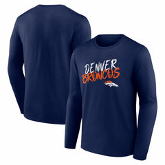 Denver Broncos Hustle Long Sleeve T-Shirt Navy - NFL