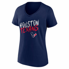 Houston Texans Women's Hustle V-Neck T-Shirt Navy - NFL