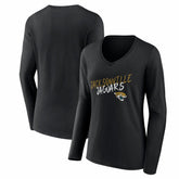 Jacksonville Jaguars Women's Hustle Long Sleeve V-Neck T-Shirt Black - NFL