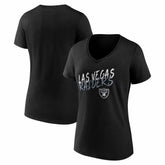 Las Vegas Raiders Women's Hustle V-Neck T-Shirt Black - NFL