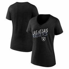 Las Vegas Raiders Women's Hustle V-Neck T-Shirt Black - NFL