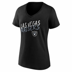 Las Vegas Raiders Women's Hustle V-Neck T-Shirt Black - NFL