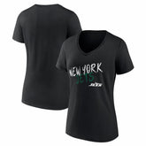 New York Jets Women's Hustle V-Neck T-Shirt Black - NFL