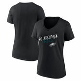 Philadelphia Eagles Women's Hustle V-Neck T-Shirt Black - NFL