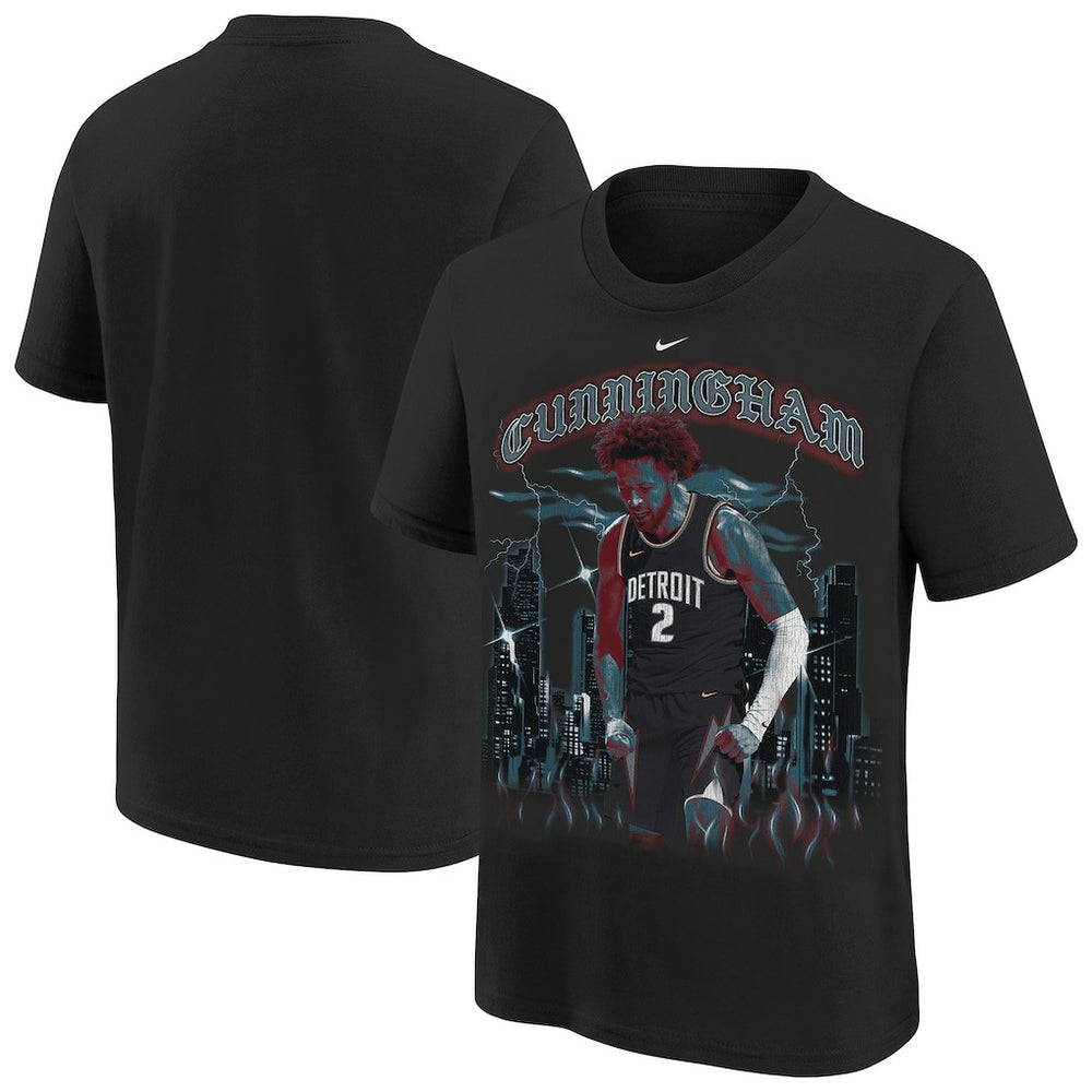 Nike - Cade Cunningham Detroit Pistons Youth City Edition Player T-Shirt - Black