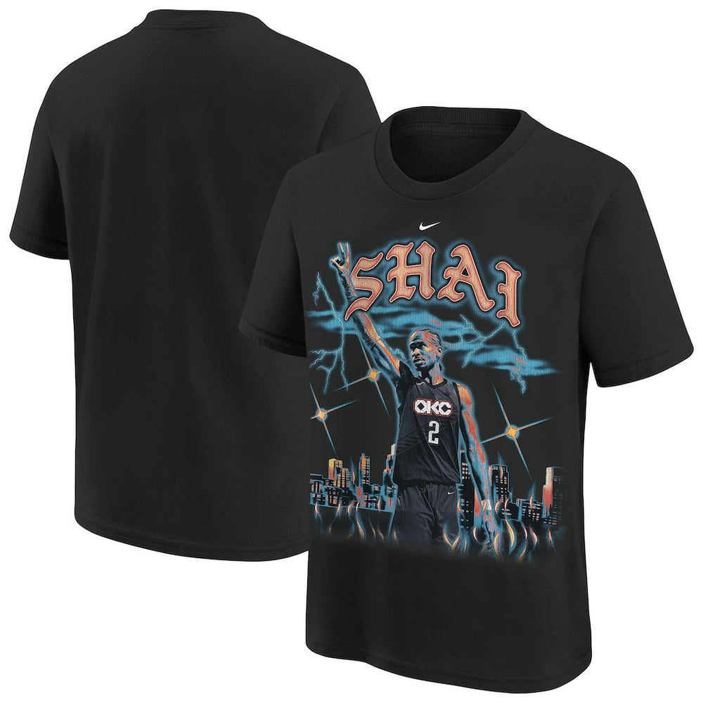 Nike - Shai Gilgeous-Alexander Oklahoma City Thunder Youth City Edition Player T-Shirt - Black