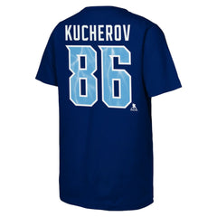 Nikita Kucherov Tampa Bay Lightning - Fanatics Youth Alternate Captain 2026 Stadium Series T-Shirt Blue