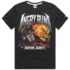 Ashton Jeanty Las Vegas Raiders Homage Unisex Angry Runs Player Graphic Tri-Blend T-Shirt Charcoal - NFL