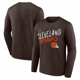 Cleveland Browns Hustle Long Sleeve T-Shirt Brown - NFL