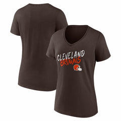 Cleveland Browns Women's Hustle V-Neck T-Shirt Brown - NFL
