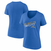 Los Angeles Chargers Women's Hustle V-Neck T-Shirt Powder Blue - NFL