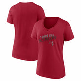Tampa Bay Buccaneers Women's Hustle V-Neck T-Shirt Red - NFL