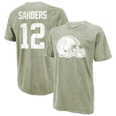 Shedeur Sanders Cleveland Browns Majestic Threads Mineral Wash Name & Number T-Shirt Moss Green - NFL
