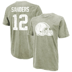 Shedeur Sanders Cleveland Browns Majestic Threads Mineral Wash Name & Number T-Shirt Moss Green - NFL