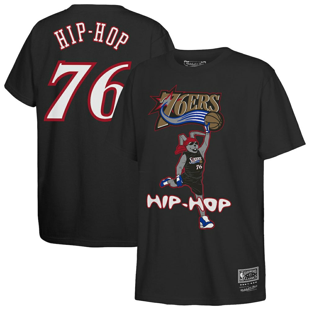 Mitchell & Ness - Philadelphia 76ers Youth Hip Hop T-Shirt - Black