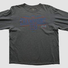 New York Giants Reebok 2008 Long Sleeve T-shirt Charcoal Vintage - Fanatics